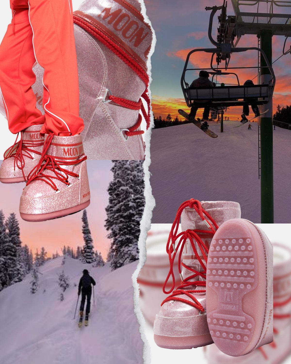 Snowboots Icon Low Pink Glitter