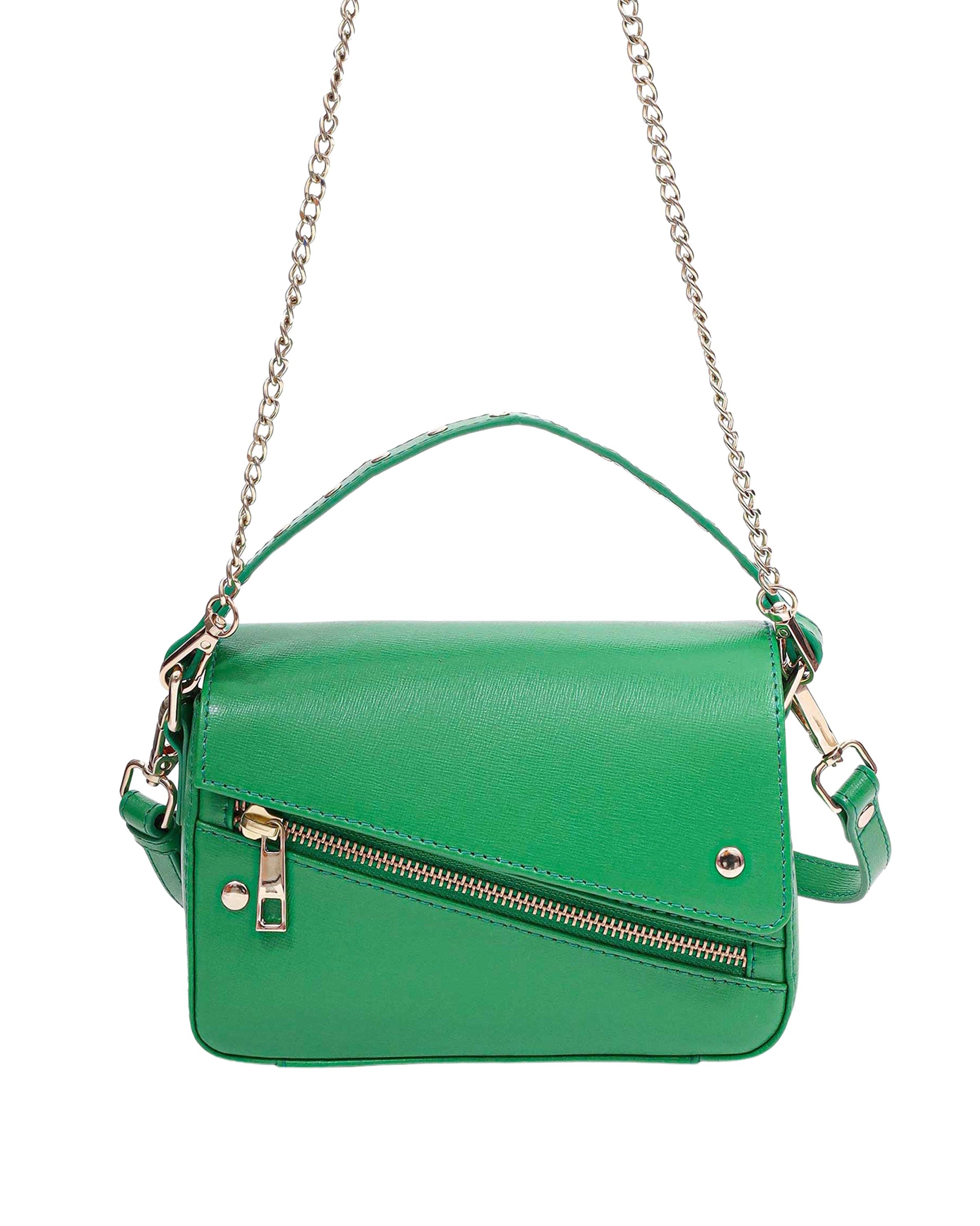 Small Honey Cut Florence Green w. Gold Crossbody