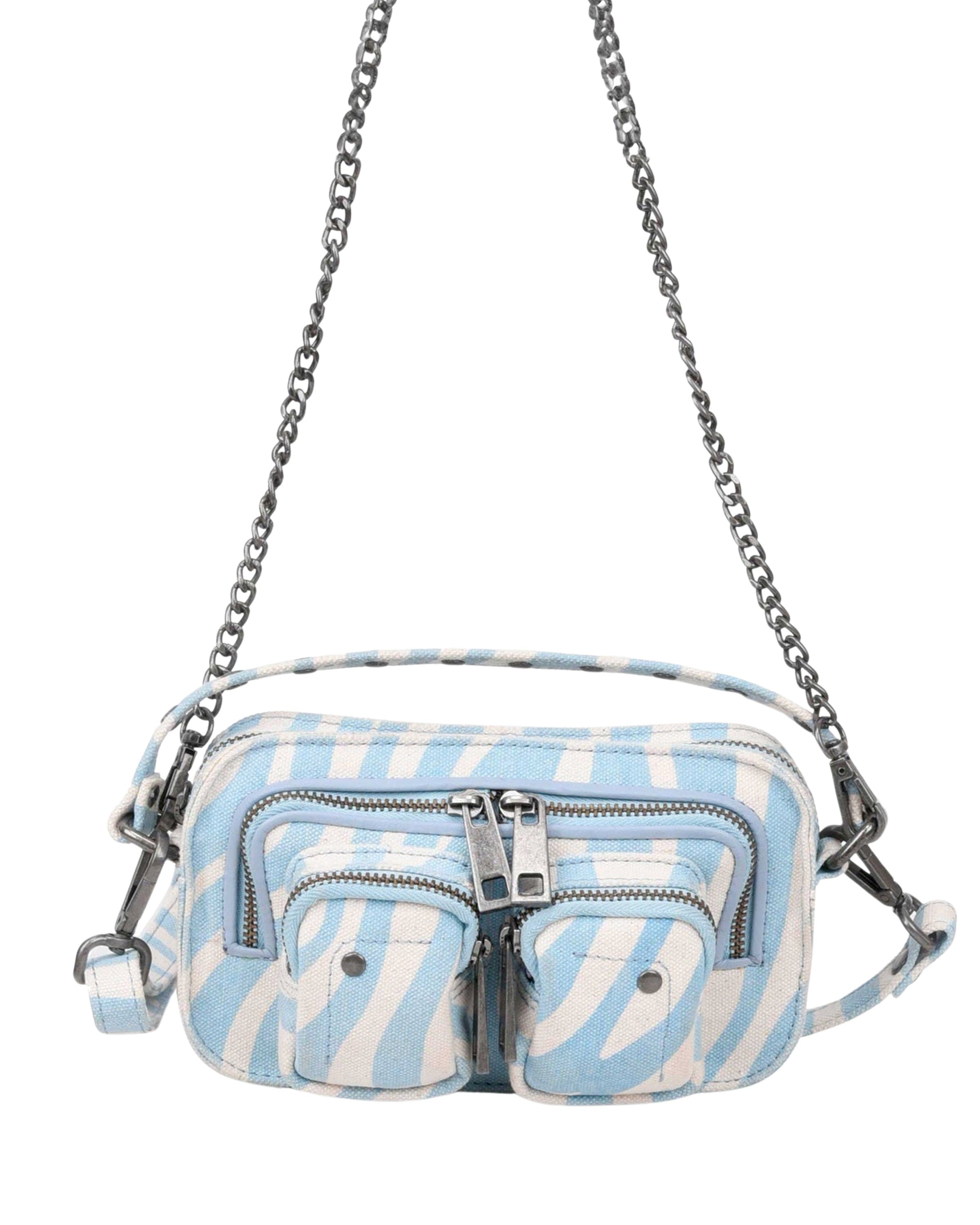 Helena Recycled Canvas Zeb Blue w. Antique Silver Crossbody