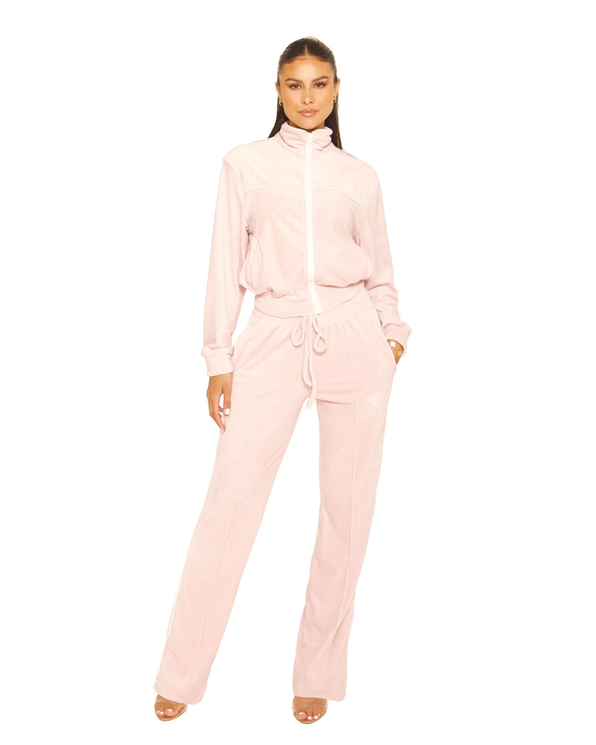 Velour Los Angeles Tracksuits Pink