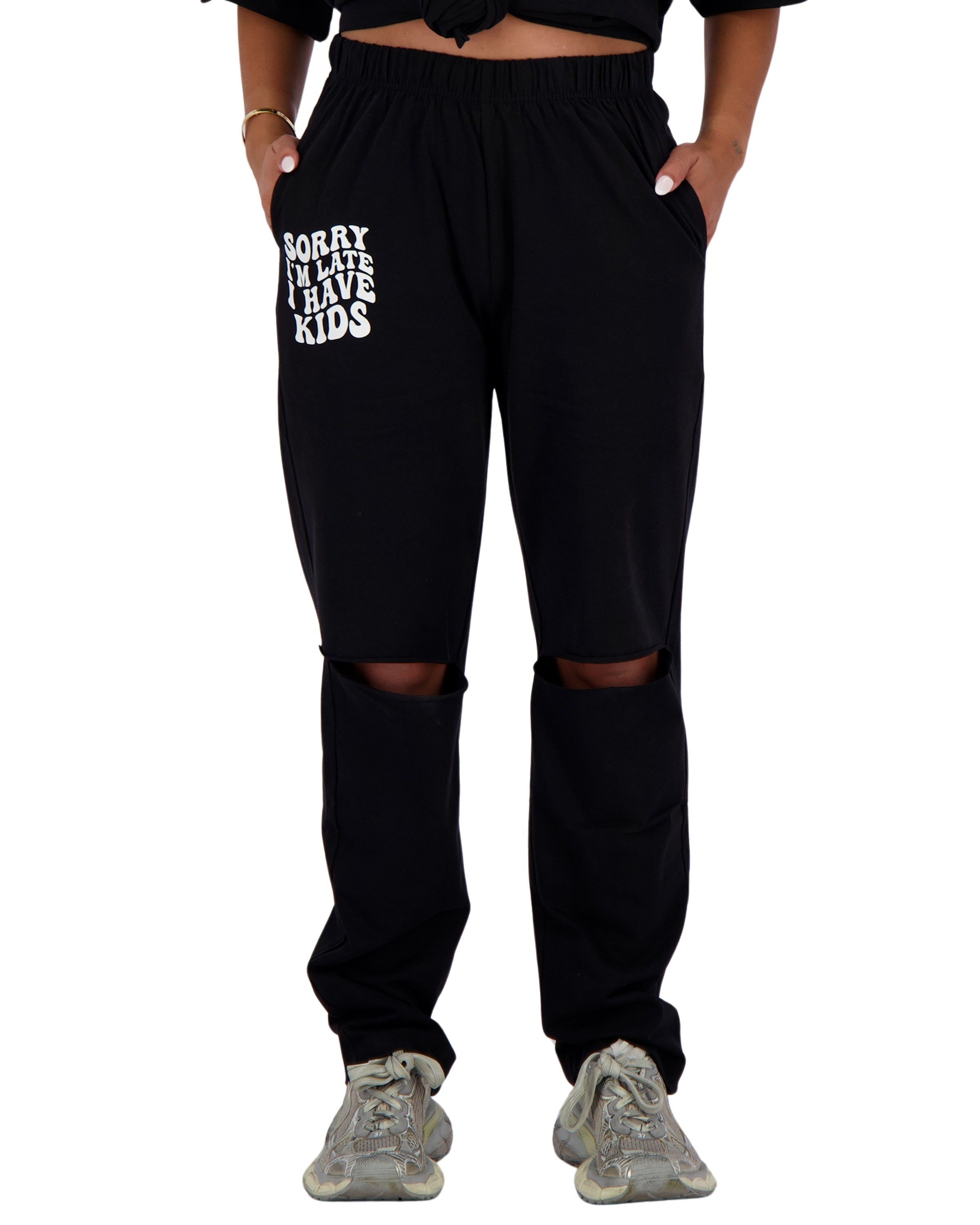 Jogger I'm Late Kids Black