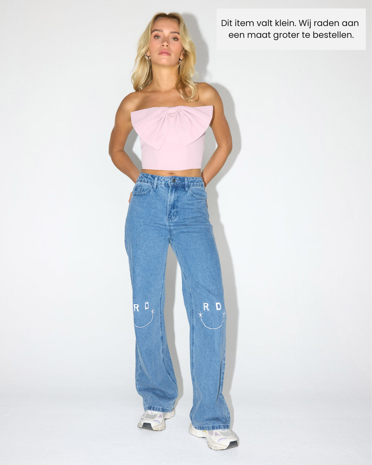 ladies woven denim smiley pants HANNAH