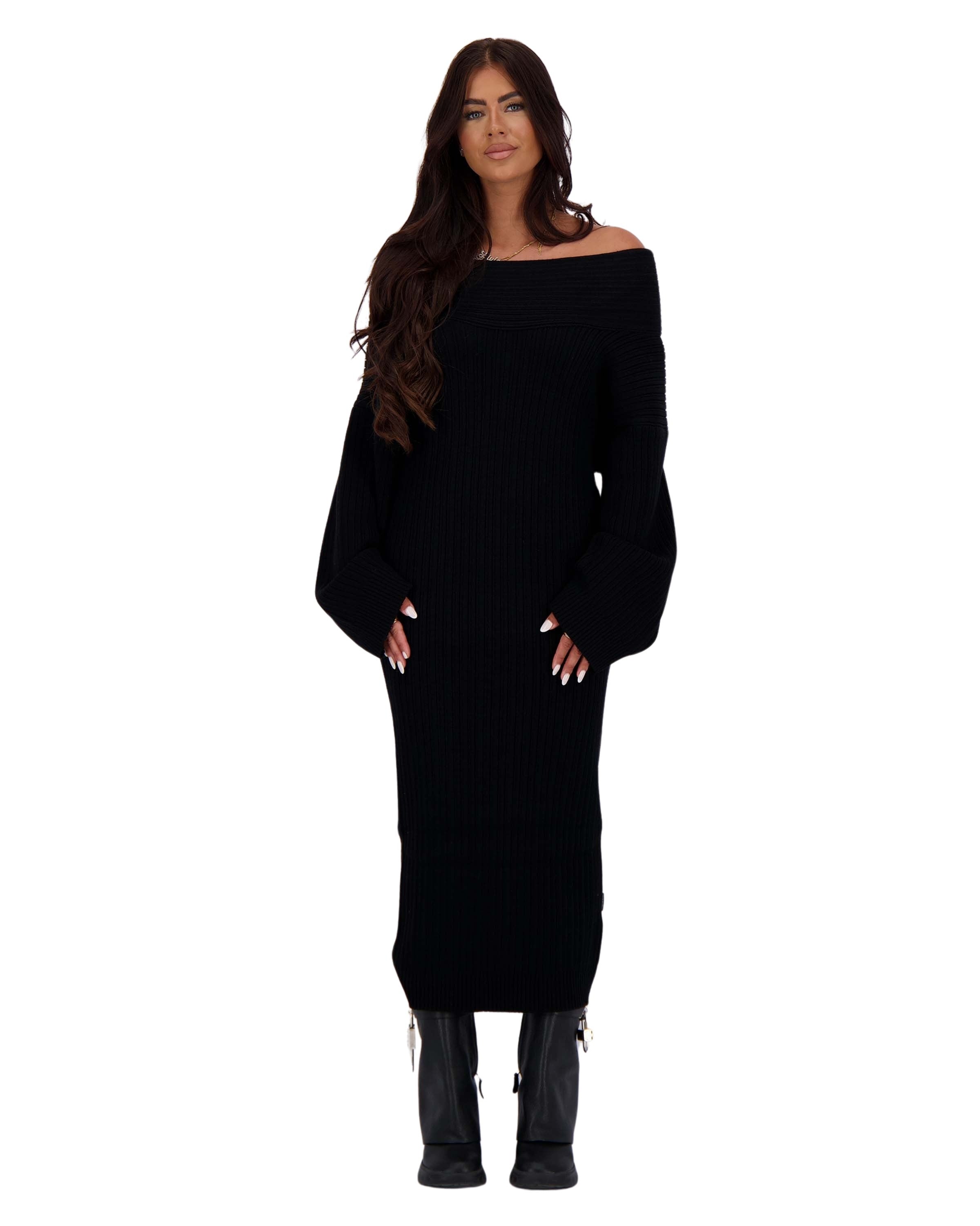 Kourtney Knit Dress Black