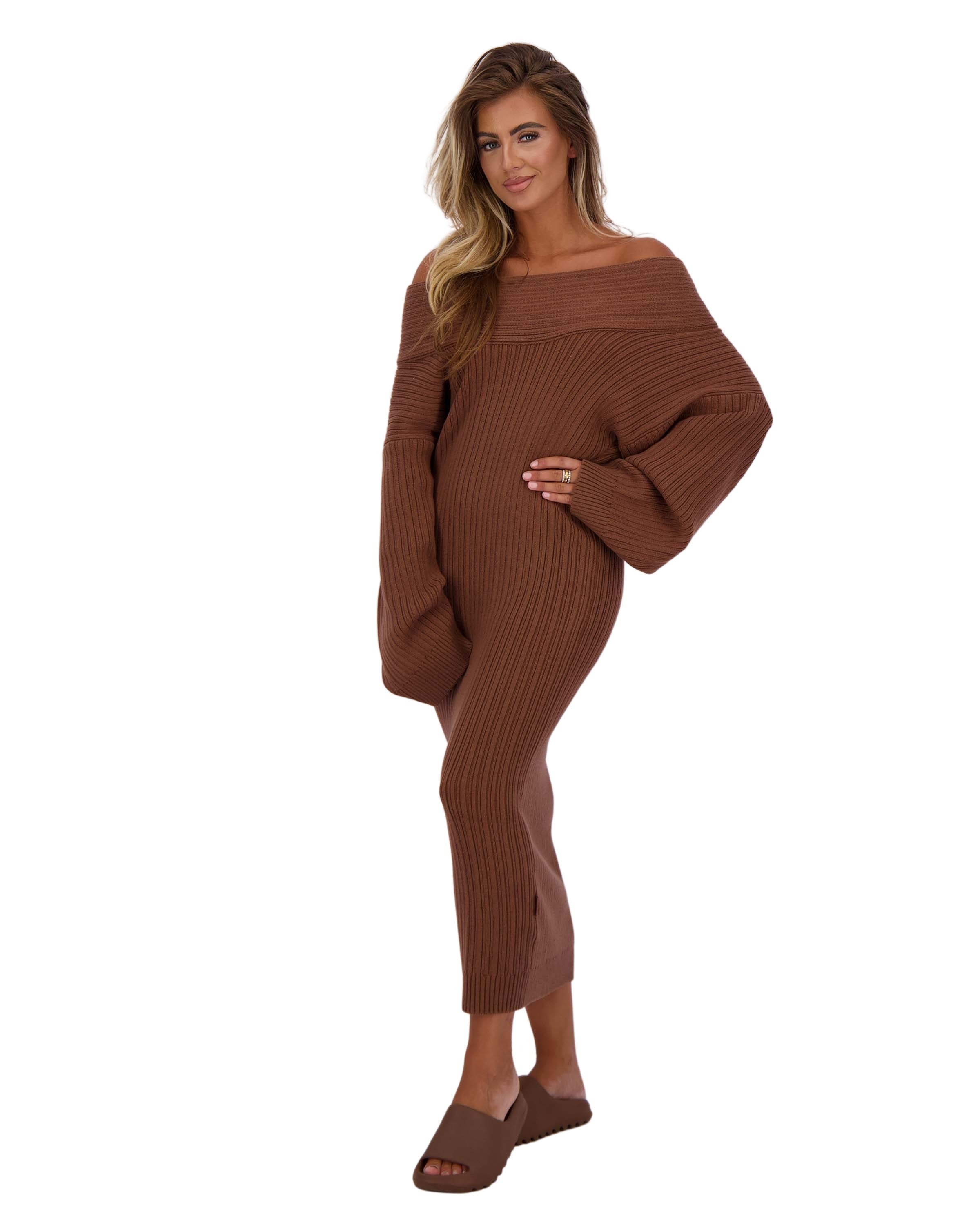 Kourtney Knit Dress Brown