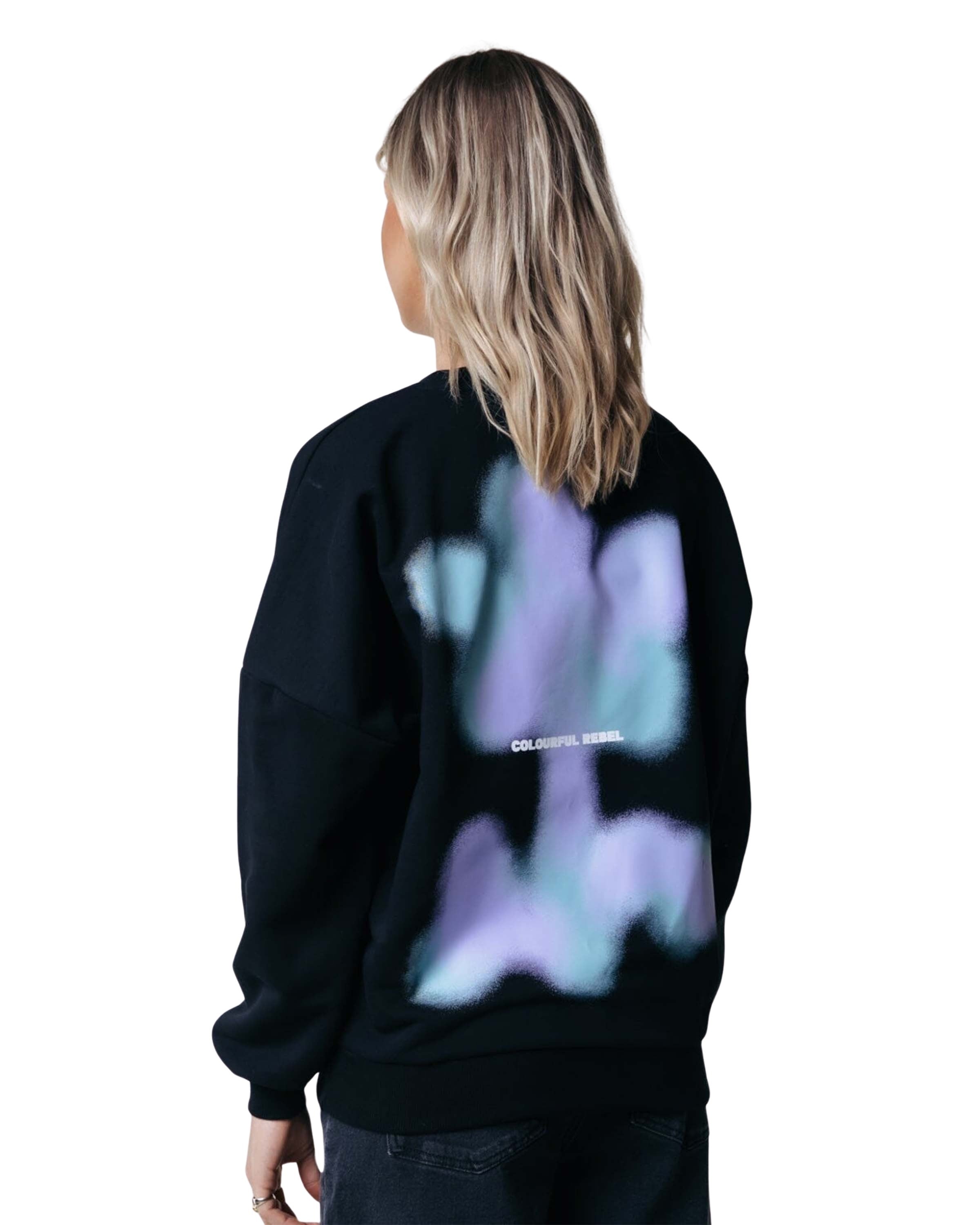 Faded Flower Dropped Shoulder Sweater