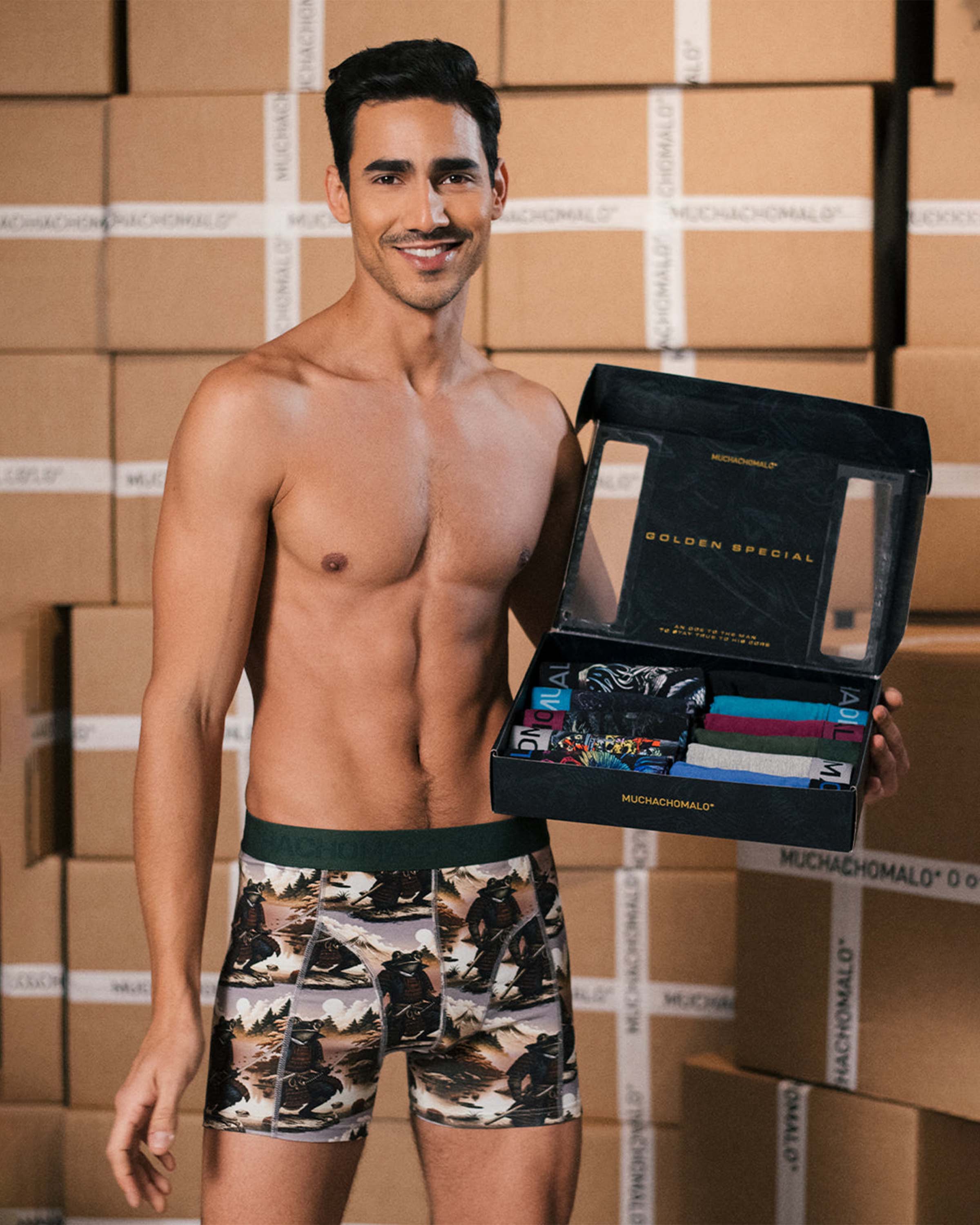 Men 12 pack Boxer Short Print/Solid Giftbox