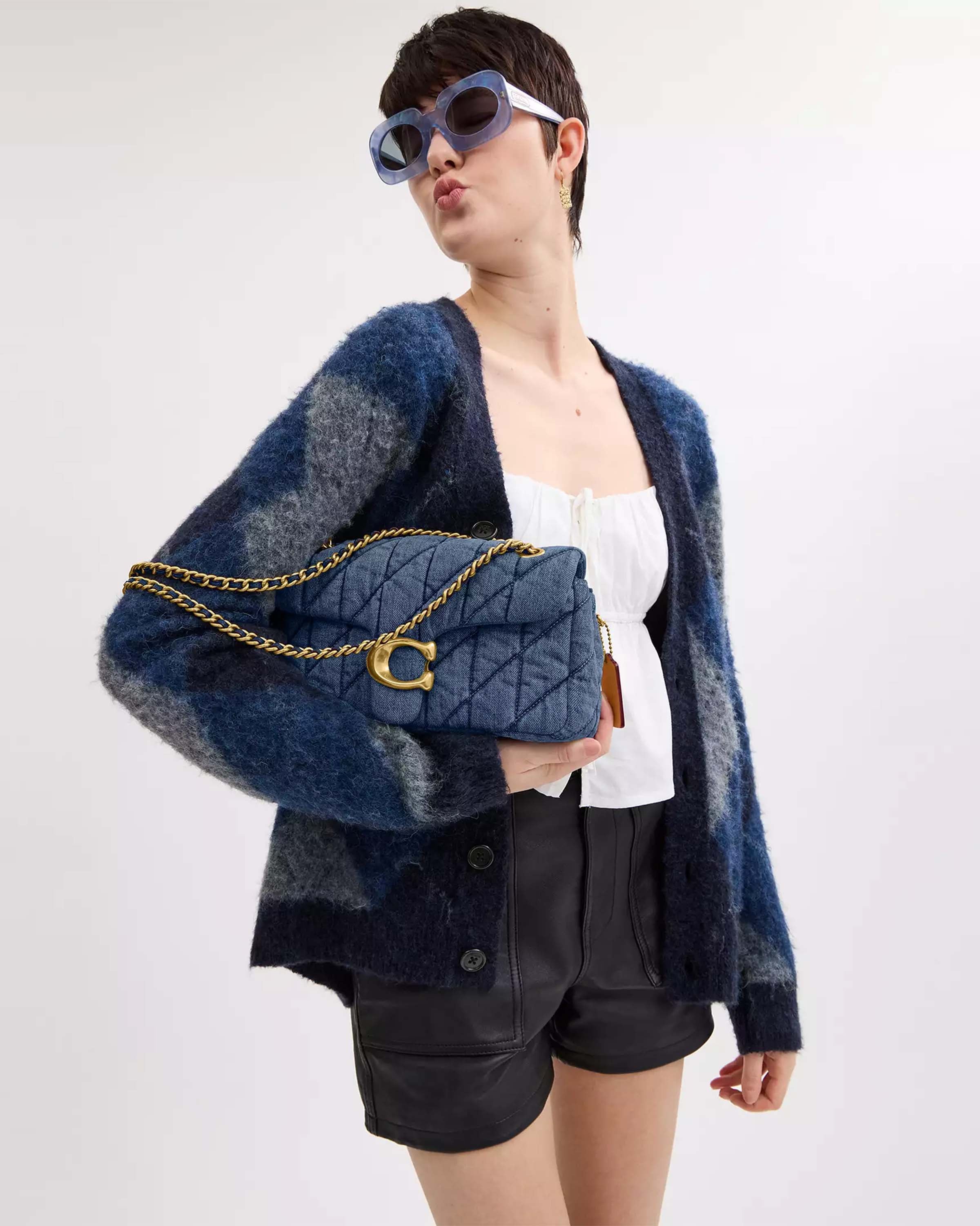 Quilted Denim Tabby Shoulder Bag 26