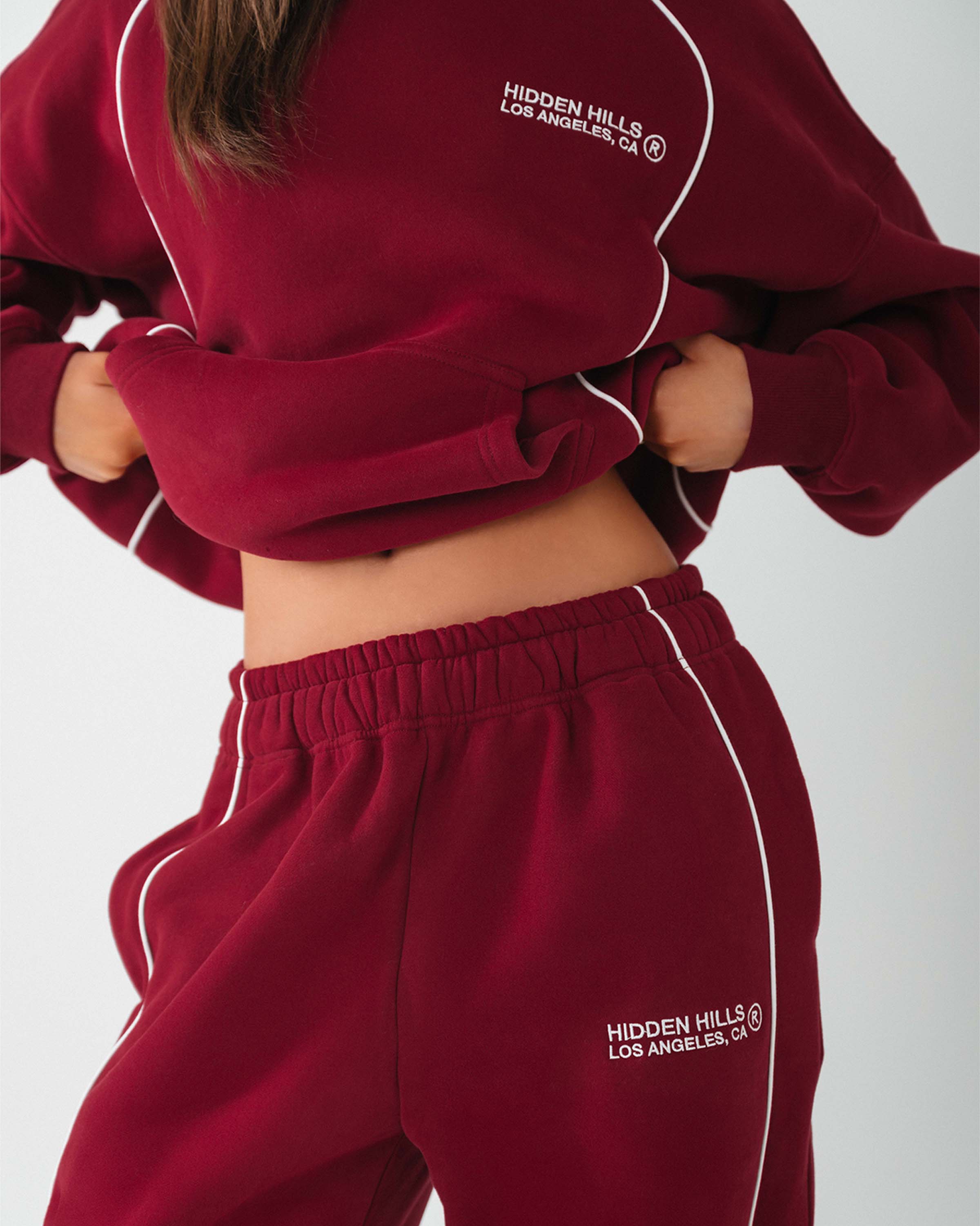 Tech Line Straight Leg Sweatpants Burgundy