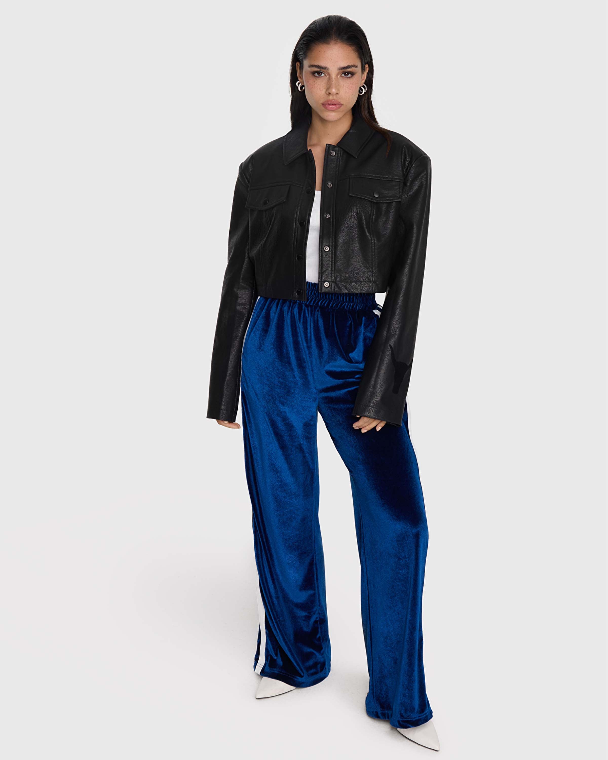 Ladies Woven Velvet Sporty Pants