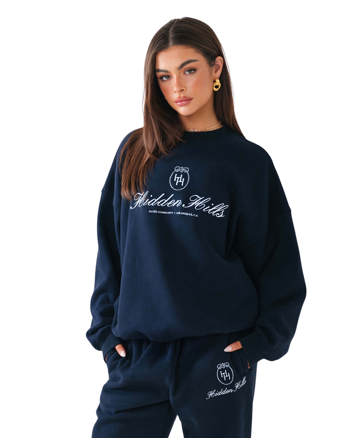 Classic Embroidery Sweater Navy