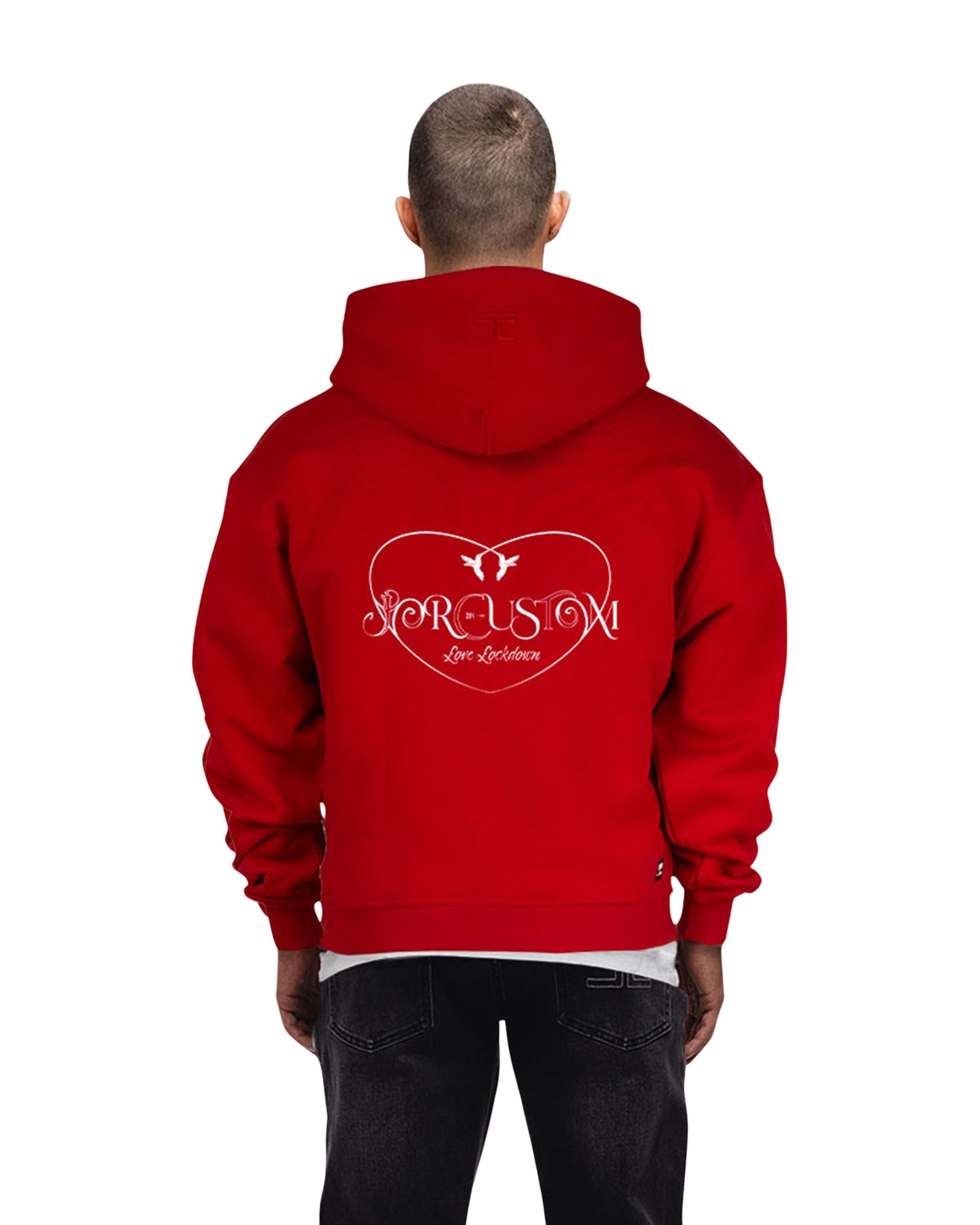 LoveLockdown Zipped Hoodie Red