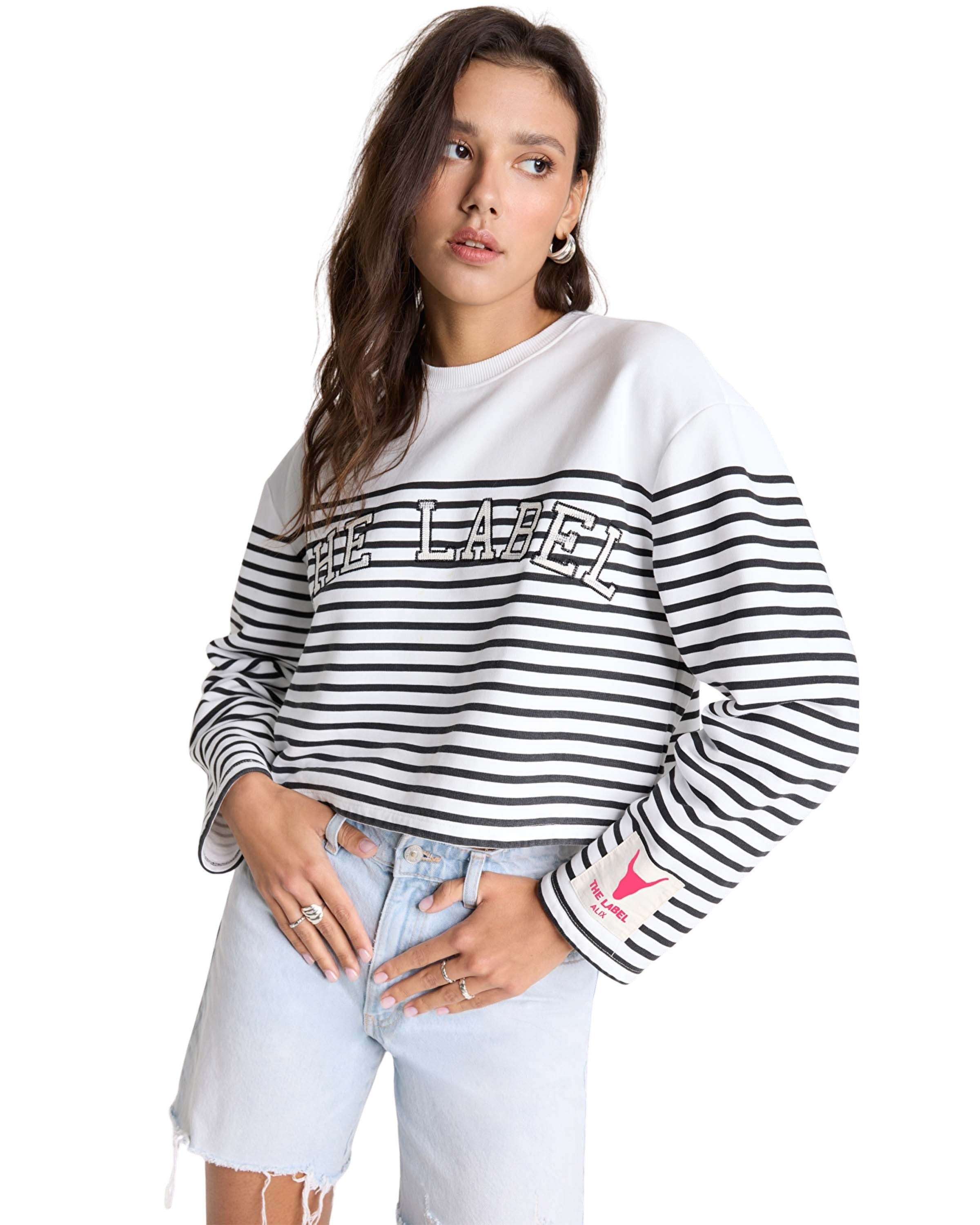 Ladies Knitted Stripe Sweater